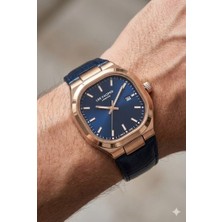 Lee Cooper Klasik ve Şık Erkek Kol Saati | 42 mm Çelik Kasa, Lacivert Deri Kordon, 5 Atm