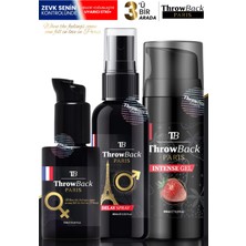 ThrowBack Paris 3'lü Set Kadın U.yarıcı Jel ve Erkek Uzun Deneyim Sprey & Kayganlaştırıcı Jel Çilekli