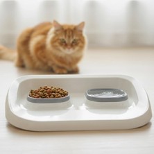 Esranın Dünyası Buğz Mikopet Gri 2'si 1 Arada Mama ve Su Kabı