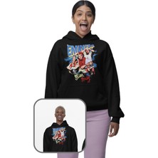 Fuddy Moda Unisex Eminem Slim Shady Baskılı Kapüşonlu Sweatshirt, Oversize Rapper Temalı Hoodie
