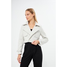 AS Anita Store Kaşe Düğme Detaylı Crop Ceket Mont