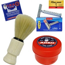 Atamanstore Yuma Tıraş Makinesi, Arko Kase Tıraş Sabunu, Ahşap Tıraş Fırçası, Kibrit Kantaşı, Tıraş Seti