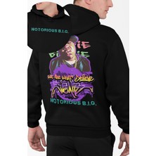 Fuddy Moda Unisex The Notorious B.ı.g. Sırt Baskılı Kapüşonlu Sweatshirt, Oversize Rap Müzik Temalı Hoodie