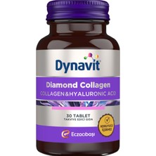 Dynavit Diamond Collagen & Hyaluronic Acid 30 Tablet - Hidrolize Peptit Tip 1 Balık Kolajeni, Resveratrol - Dezenfektan Hediyeli (%72 Alkol)