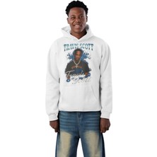 Fuddy Moda Unisex Travis Scott Power Kapüşonlu Sweatshirt, Oversize Rap Müzik Baskılı Hoodie