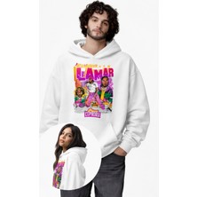 Fuddy Moda Unisex Renkli Kendrick Lamar Baskılı Kapüşonlu Sweatshirt, Oversize Rapper Temalı Hoodie
