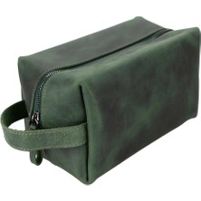 Esranın Dünyası Buğz Deri Bakım ve Seyahat Çantası, L Beden, Antik Koyu Yeşil