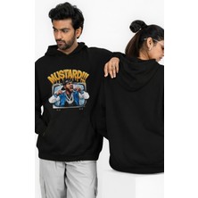 Fuddy Moda Unisex Mustard Baskılı Kapüşonlu Sweatshirt, Oversize  Kendrick Lamar Temalı Hoodie