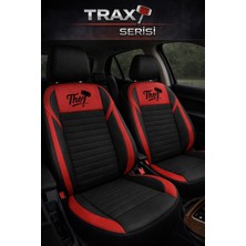 Trobus Honda Civic Eg Kasa 1992-1995 Uyumlu Trax Serisi Siyah Kırmızı Tay Tüyü Oto Koltuk Kılıfı Tam Set (5 Koltuk) | Airbag, Kolçak, 2+1, Cepli, 3 Katman