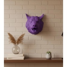Esranın Dünyası Buğz Özel Seri Mor Kurt Duvar Süsü Hediyelik Dekoratif Asılabilir Heykel