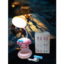 Ayder Online Satış Pembe Melodi Figürlü Katlanabilir ve Şarjlı Pilli LED Masa Lambası