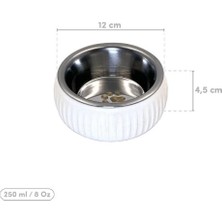 Esranın Dünyası Buğz Mikopet Organik Seramik Mama Kabı Beyaz