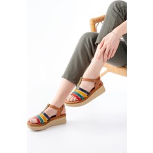 Arda A730-142 Çok Renk Hakiki Deri Kadın Sandalet  Tam Ortopedik Yumuşak Taban