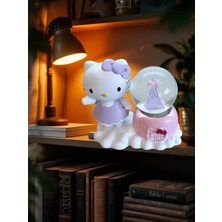 Ayder Online Satış Hello Kitty Figürlü 9CMX8CM Ebat Pilli Işıklı Dekoratif Kar Küre