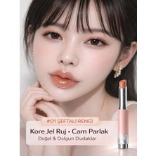 Gege Bear Şeftali ve Sütlü Kahve Rengi Arkadan Basmali Jelly Parlak Nemlendirici Ruj