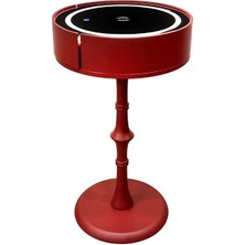 Eşyala. Bt Hoparlörlü, Kablosuz Şarj Özellikli ,akıllı Ahşap Sehpa Kırmızı (70X40 Cm) Kırmızı