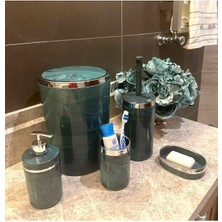 Özbience 5'li Banyo Seti: Akrilik Yuvarlak Aksesuarlar ve Temizlik Ürünleri