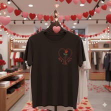 Sen ve Ben Baskılı Sevgililer Günü Tasarım Unisex Pamuk T-Shirt