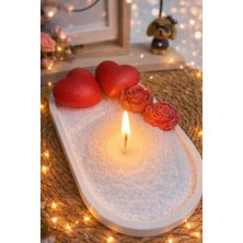 LNB Home and Style Kalp Tabaklı Inci Tozu Mum Set