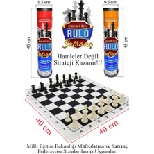 Artlantis Okul Satranç Takımı Rulo 1 Paket Turnuva Satrancı Rulo Çantalı Satranç Seti 40X40XCM Plastik Taşlı Kapaklı Taşıma Iplii