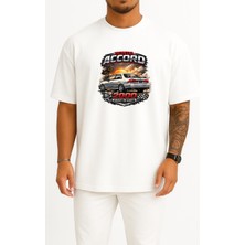 Bahriyeli Collection Oversize Honda Accord 2000 Model Göğüs Baskılı Unisex T-Shirt