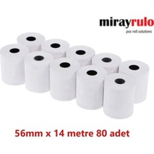 PremiumPort 56MM x 14M Termal Pos Rulosu 80 Adet, Hijyenik ve Dayanıklı Kullanım
