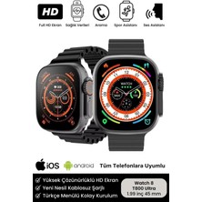 Allians T800 Ultra Akıllı Saat, Tüm Telefonlarla Uyumlu, Türkçe Menü