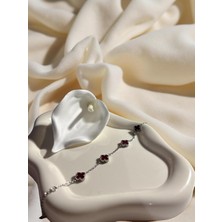 Ezgiarslanatalier Çelik Bordo Yonca Bileklik