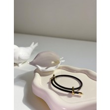 Ezgiarslanatalier Siyah Ip Bileklik