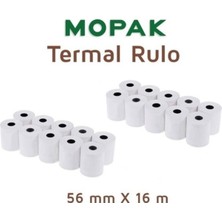 PremiumPort Termal Yazar Kasa Pos Rulosu 56MM x 16MT, 20'li Set, Yüksek Kalite ve Dayanıklılık
