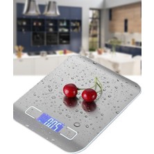 PremiumPort Dijital Mutfak Tartısı 5 Kg, LCD Ekran, Pilli, Gri, Hassas Terazi