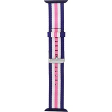 Allians 42-44 mm Pantheon Şeritli Pembe Beyaz Kayış, Şık ve Rahat Seçenek