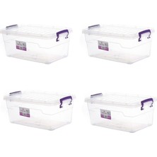 Sağlam Plastik Saklama Kabı 5,5 L 4'li - Yatay