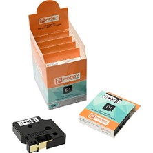 PremiumPort Beyaz Plastik Etiket 12MM x 7m, Uyumlu Dymo D1, Eko Paket 5'li