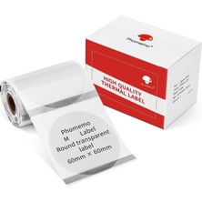 PremiumPort 60X60MM Şeffaf Çok Amaçlı Etiket 130 Adet, M221, M200, M220 Uyumlu