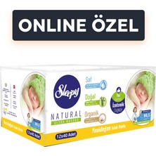 5 Adet Sleepy Natural Yenidoğan Islak Havlu 12X40 Adet