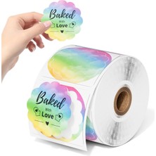 PremiumPort 50X50MM Termal Etiket 500 Adet, Renkli Yuvarlak, 2x2 Inç, PM-241-BT, D520-BT