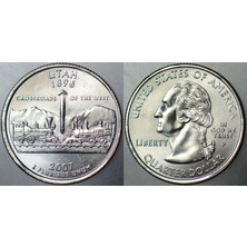 Banknoting Amerika Çeyrek Dolar 2007 P Eyaletler Serisi-Utah. Çil.