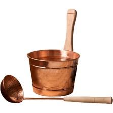 Özbience El Yapımı Bakır Sauna Kovası ve Kepçesi Seti, Sağlıklı ve Şık Tasarım