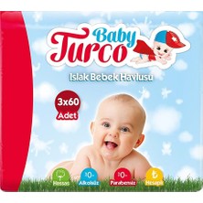 Baby Turco 10 Adet Bebek Islak Mendil 3X60 Adet 1 Adet