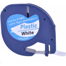 PremiumPort Beyaz Plastik Etiket 12 mm x 4 M, Dayanıklı ve Çok Amaçlı Kullanım