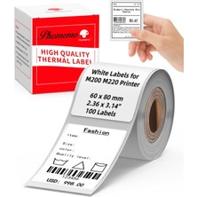 PremiumPort 60X80MM Çok Amaçlı Beyaz Etiket 100 Adet, M221, M200, M220 Uyumlu
