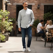 Eren Style Klasik %100 Cotton Uzun Kollu Hakim Yaka Gömlek (Regular Kalıp)