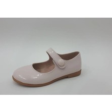 Aktaş Ortopedi Kız Çocuk Düğmeli Pudra Rugan Ortopedik Babet Ayakkabı