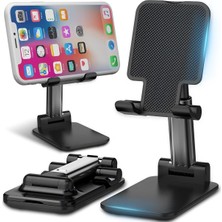 Allians Siyah Katlanabilir Minimalist Masaüstü Telefon Tutucu, 2 Kademeli