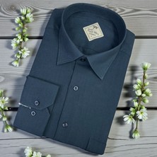 Eren Style Pamuklu Kandinden Çizgili Uzun Kollu Yakası Alttan Düğmeli  Erkek Gömlek (Regular Kalıp)