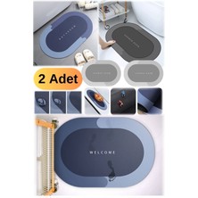 Özbience 2'li Profesyonel Su Emici Köpük Ayak Paspası Seti, Banyo ve Jakuzi Için