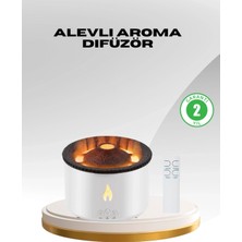 Marsilyan Alev Efektli Aromaterapi Difüzörü – 360 Ml Su Hazneli, Sessiz Ve Zaman Ayarlı
