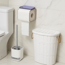 Özbience Lavena Dekoratif Banyo Seti, Tuvalet Fırçası, Kağıtlık ve Sepet