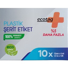 PremiumPort Pratik ve Dayanıklı Beyaz Plastik Şerit Etiket Eco Paket 10'lu